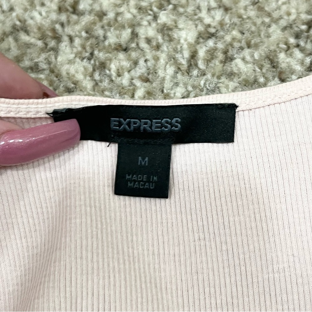 Vintage Y2K 2000s mcbling express pastel baby pink iridescent sequins tank top - Picture 6 of 8
